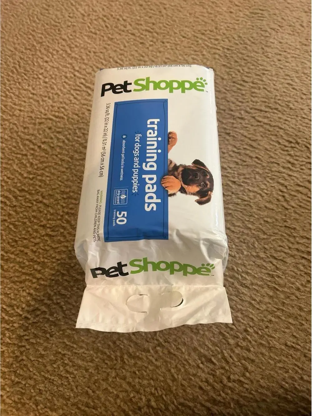 D01 Pet Shoppe Training Pads For Dogs & Puppies - 3.36 SQ FT - 50 Count - Sealed